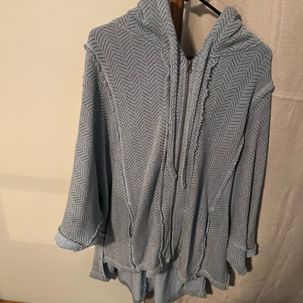 Free people zip up hoodie/ poncho OS